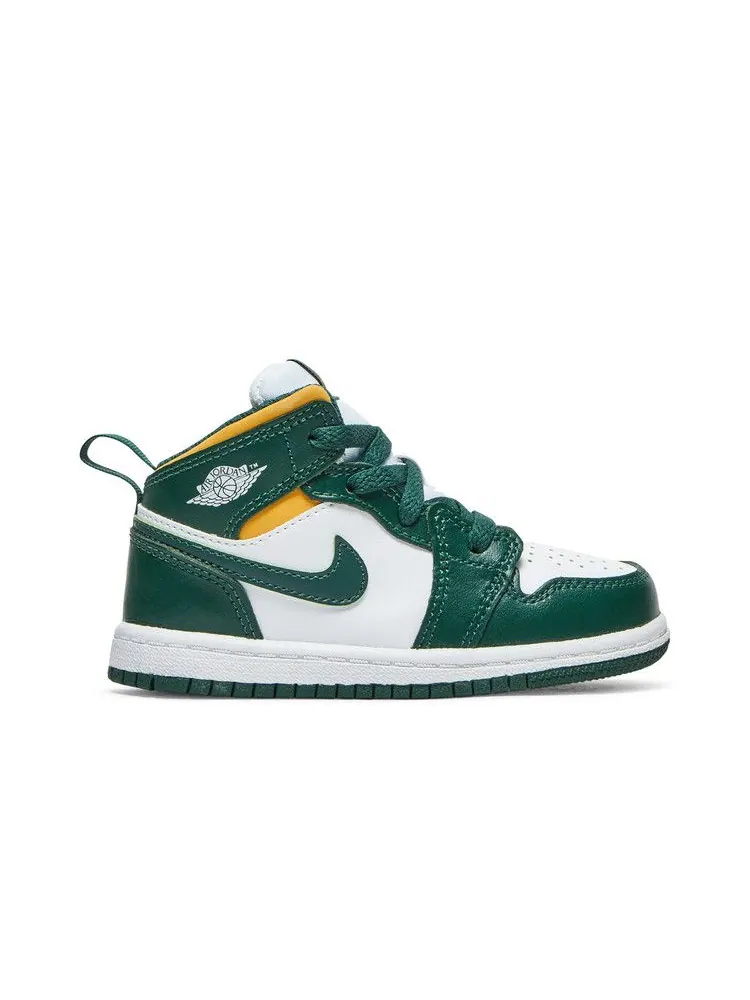 Кроссовки Air Jordan Air Jordan 1 Mid TD 'Sonics' — изображение 2 из 9, зеленый//белый