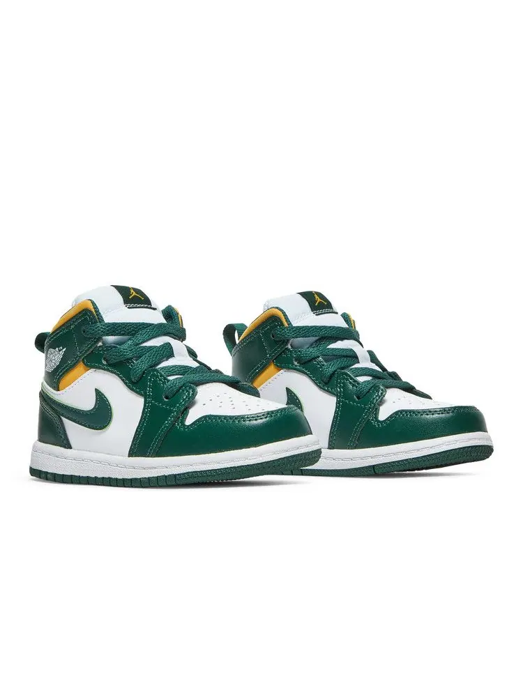 Кроссовки Air Jordan Air Jordan 1 Mid TD 'Sonics' — изображение 9 из 9, зеленый//белый
