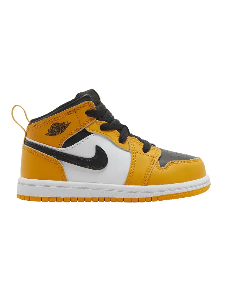 Кроссовки Air Jordan Air Jordan 1 Mid TD 'Reverse Yellow Toe' — изображение 1 из 9, белый/черный