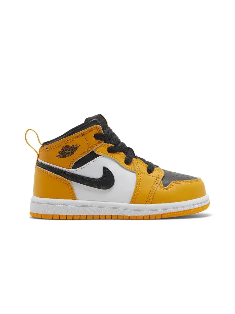 Кроссовки Air Jordan Air Jordan 1 Mid TD 'Reverse Yellow Toe' — изображение 2 из 9, белый/черный