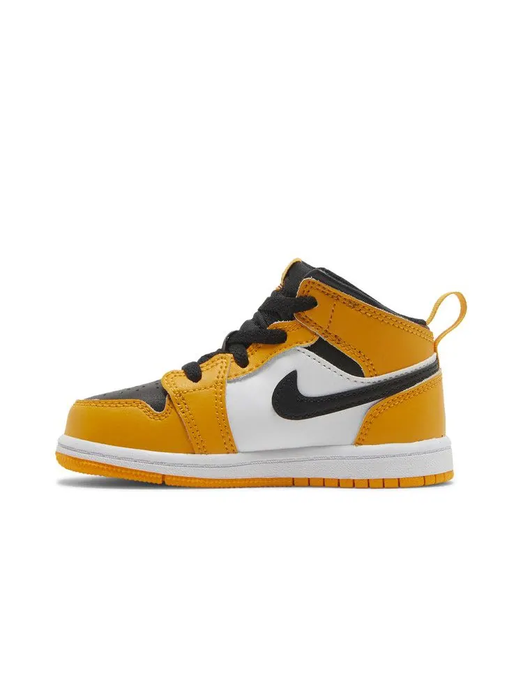 Кроссовки Air Jordan Air Jordan 1 Mid TD 'Reverse Yellow Toe' — изображение 4 из 9, белый/черный
