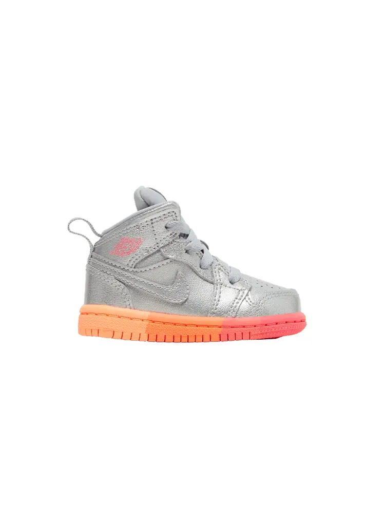 Кроссовки Air Jordan Air Jordan 1 Mid TD 'Metallic Silver Pink Crimson' — изображение 1 из 9