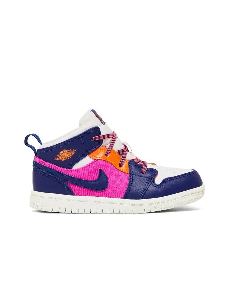 Кроссовки Air Jordan Air Jordan 1 Mid TD 'Regency Purple Fire Pink' — изображение 2 из 9, розовый///фиолетовый