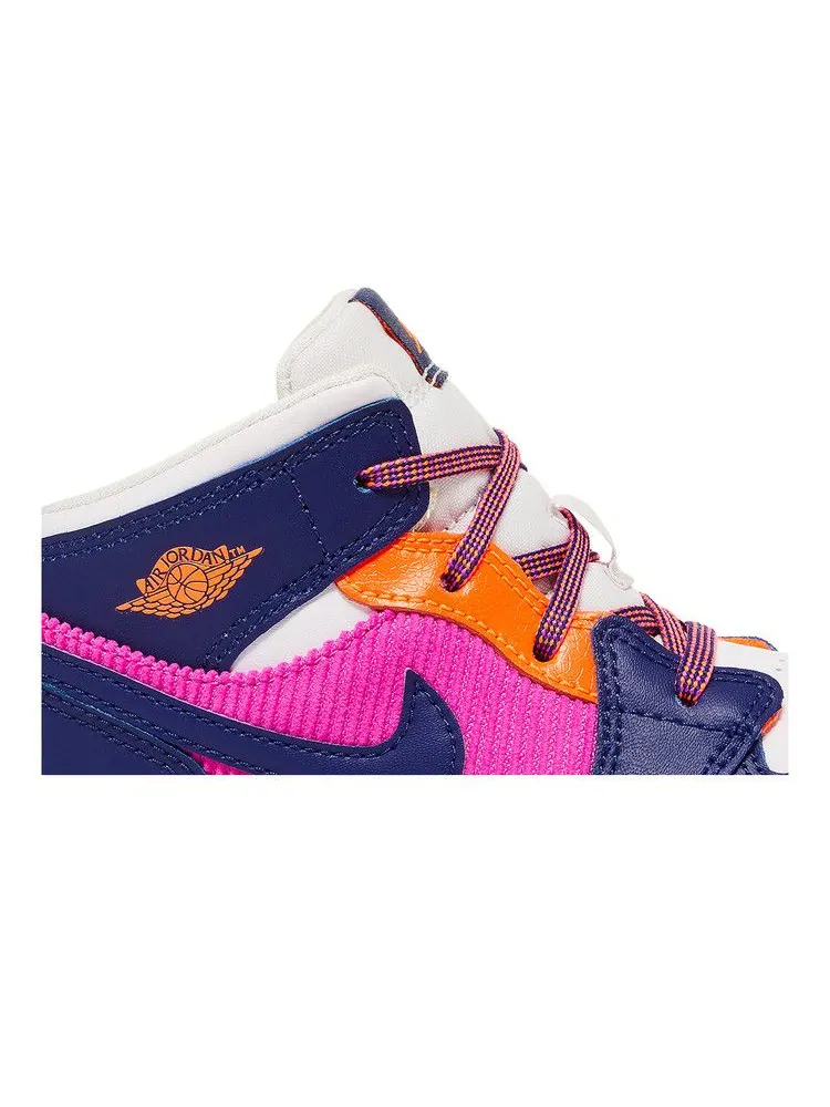 Кроссовки Air Jordan Air Jordan 1 Mid TD 'Regency Purple Fire Pink' — изображение 3 из 9, розовый///фиолетовый