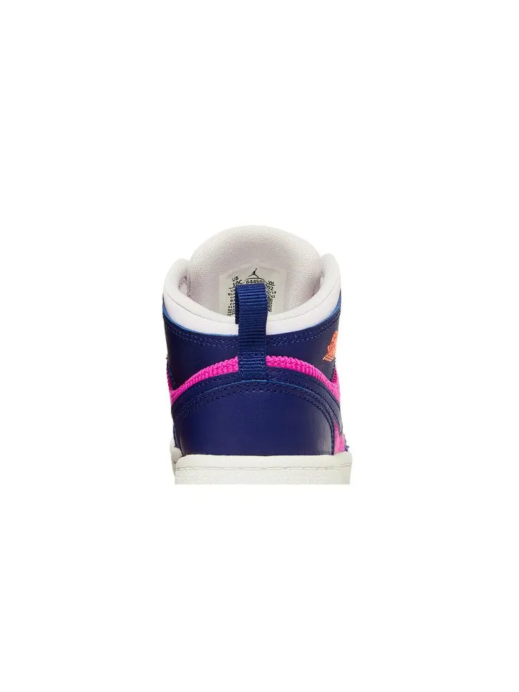 Кроссовки Air Jordan Air Jordan 1 Mid TD 'Regency Purple Fire Pink' — изображение 8 из 9, розовый///фиолетовый
