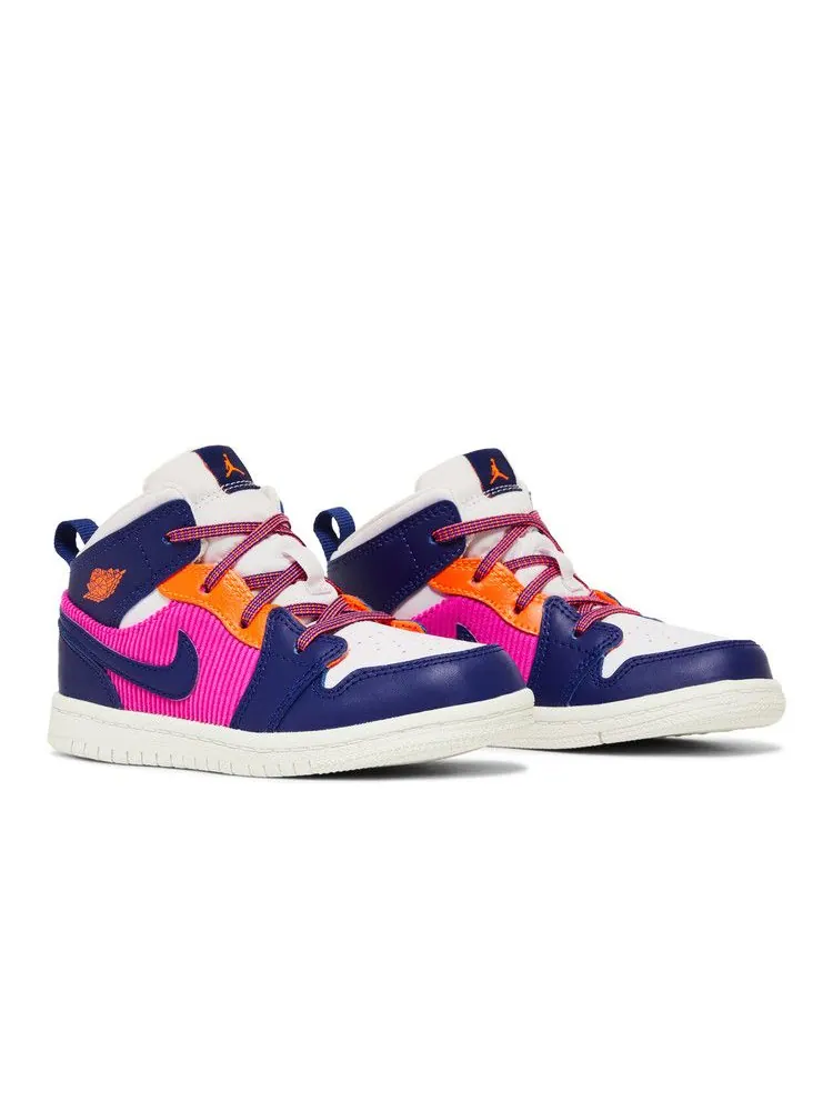 Кроссовки Air Jordan Air Jordan 1 Mid TD 'Regency Purple Fire Pink' — изображение 9 из 9, розовый///фиолетовый