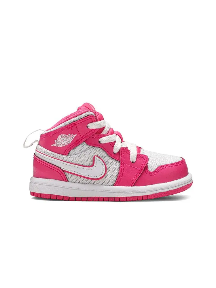 Кроссовки Air Jordan Air Jordan 1 Mid TD 'Hyper Pink' — изображение 2 из 9, розовый/белый/белый