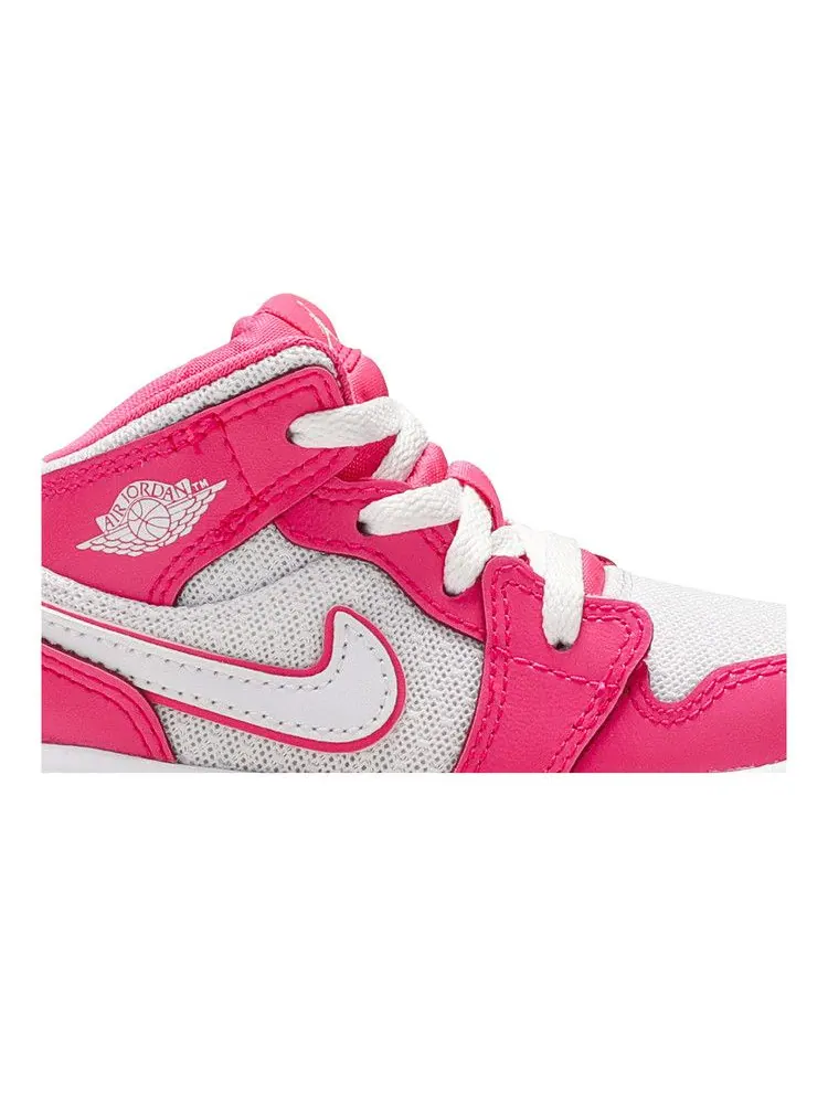 Кроссовки Air Jordan Air Jordan 1 Mid TD 'Hyper Pink' — изображение 3 из 9, розовый/белый/белый