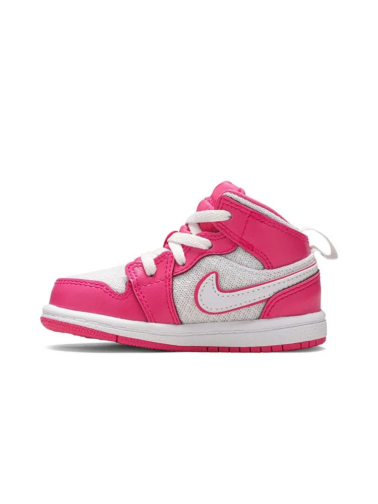Кроссовки Air Jordan Air Jordan 1 Mid TD 'Hyper Pink' — изображение 4 из 9, розовый/белый/белый