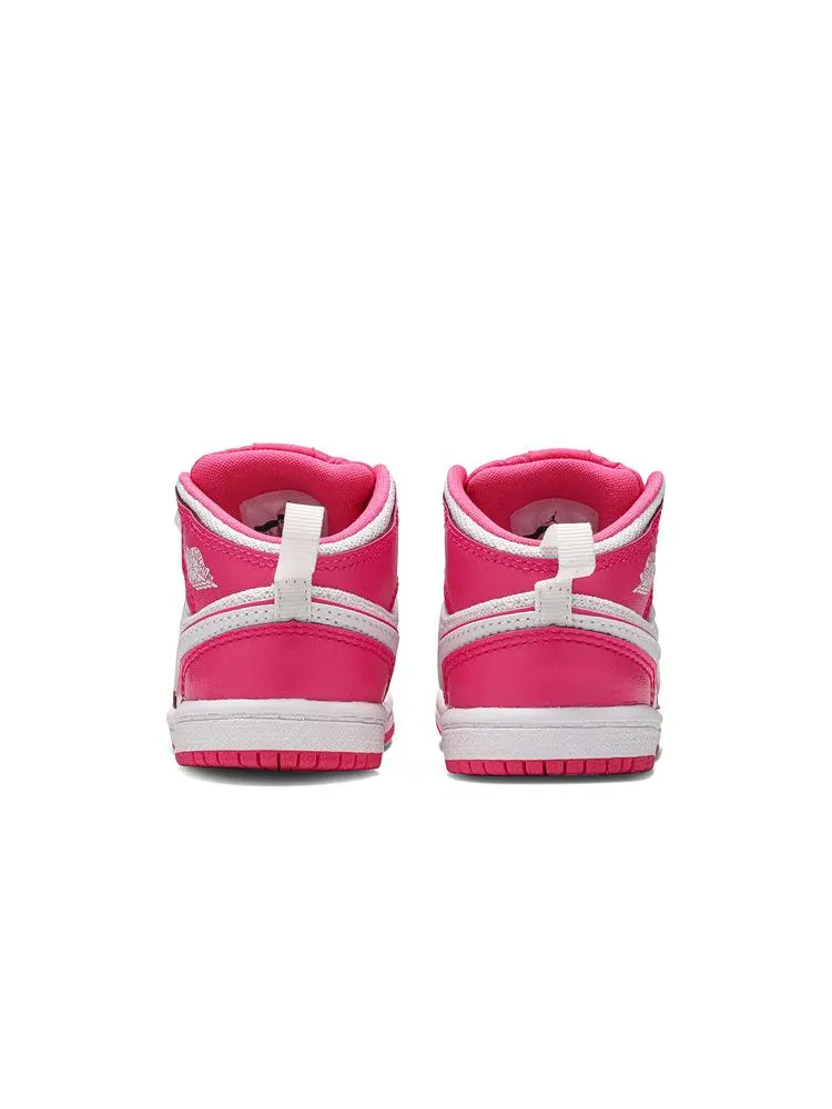 Кроссовки Air Jordan Air Jordan 1 Mid TD 'Hyper Pink' — изображение 7 из 9, розовый/белый/белый