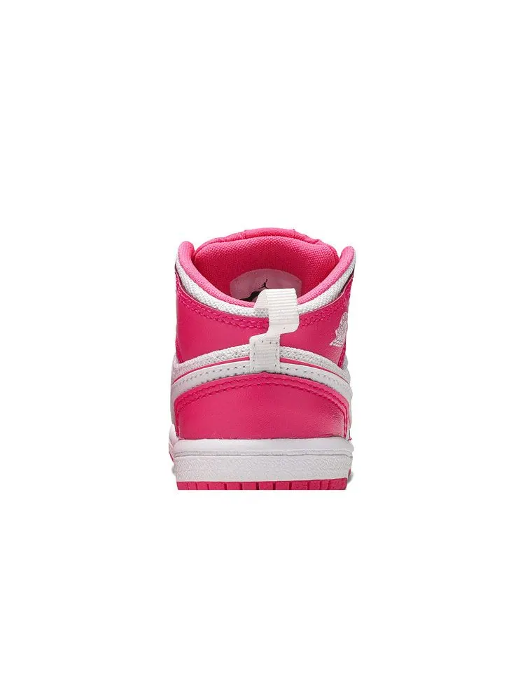 Кроссовки Air Jordan Air Jordan 1 Mid TD 'Hyper Pink' — изображение 8 из 9, розовый/белый/белый
