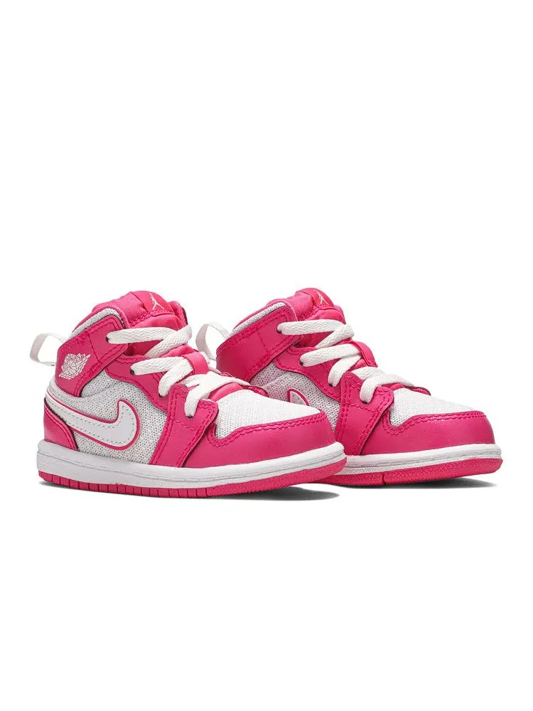 Кроссовки Air Jordan Air Jordan 1 Mid TD 'Hyper Pink' — изображение 9 из 9, розовый/белый/белый