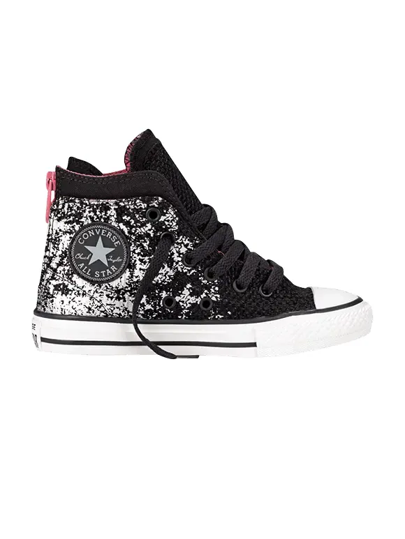 Кроссовки Converse Chuck Taylor All Star Back Zip Hi GS 'Black' — изображение 1 из 1, черный