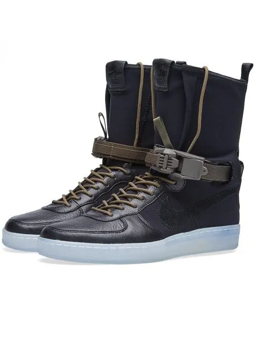 Кроссовки Acronym x NikeLab Air Force Downtown 1 Hi SP 'Black Olive' — изображение 2 из 4, черный оливковый