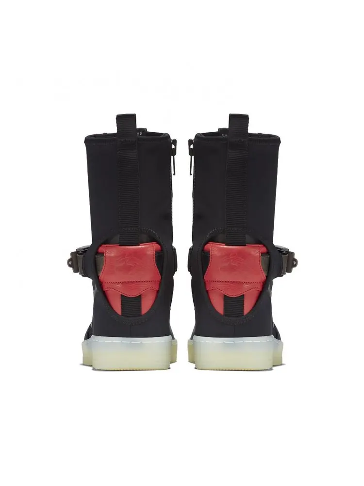 Кроссовки Acronym x NikeLab Air Force Downtown 1 Hi SP 'Black Crimson' — изображение 2 из 2, черный