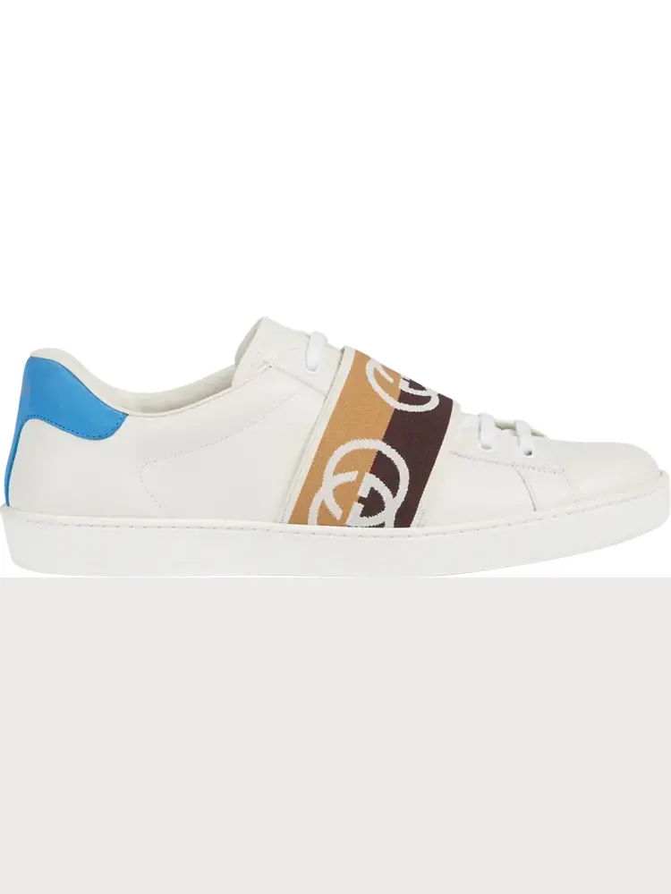 Кроссовки Gucci Ace Elastic Web Interlocking G - White Brown