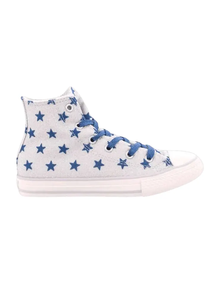 Кроссовки Converse Chuck Taylor All Star High GS 'Glitter Blue Stars' — изображение 1 из 1, серебристый/синий