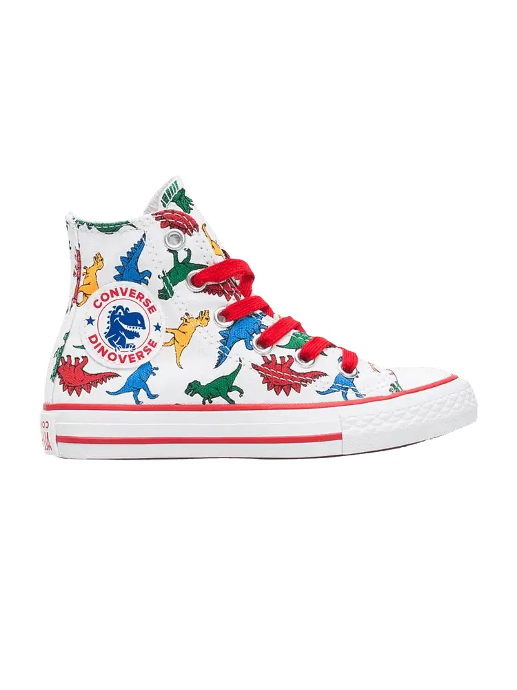 Кроссовки Converse Chuck Taylor All Star High PS 'Dinoverse Print' — изображение 1 из 1, белый