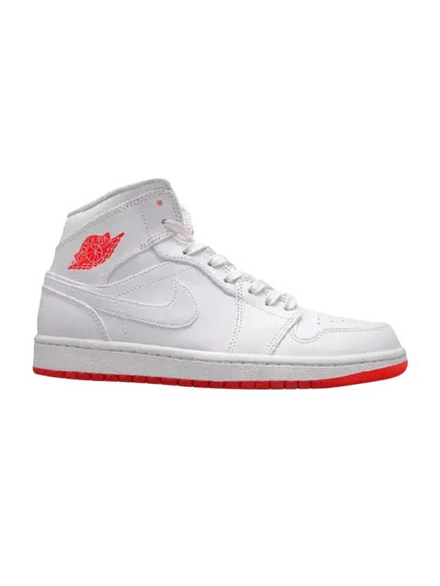 Кроссовки Air Jordan 1 Mid Prem 'White Infrared' — изображение 1 из 1, белый