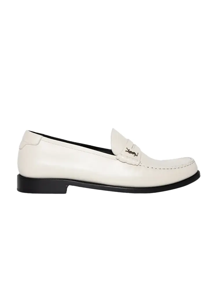 Кроссовки Saint Laurent Le Loafer Penny Slippers 'Pearl' — изображение 1 из 1, серебристый