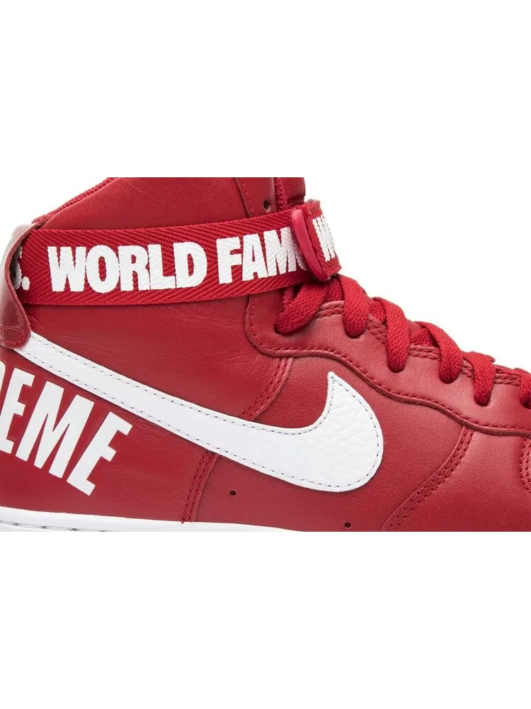 Кроссовки Nike Supreme x Air Force 1 High SP 'Red' — изображение 2 из 8, красный