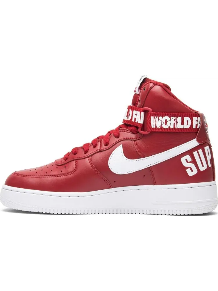 Кроссовки Nike Supreme x Air Force 1 High SP 'Red' — изображение 3 из 8, красный