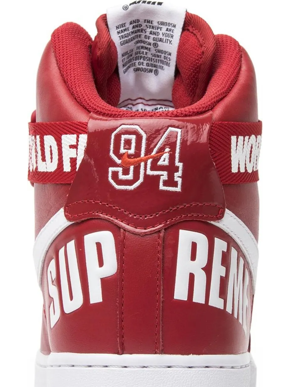 Кроссовки Nike Supreme x Air Force 1 High SP 'Red' — изображение 7 из 8, красный