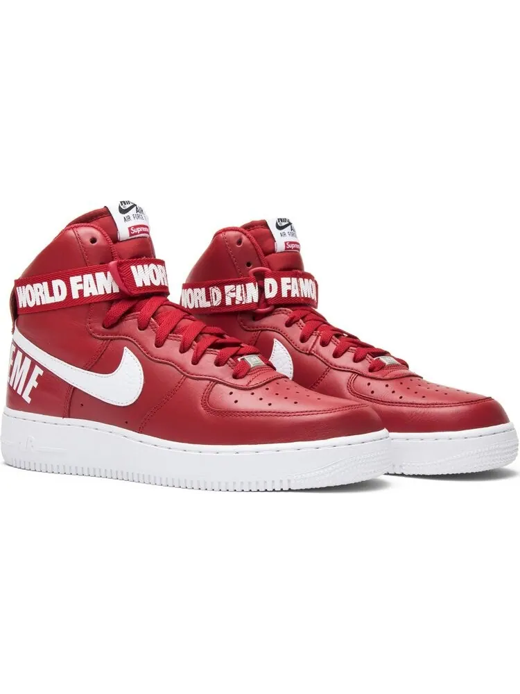 Кроссовки Nike Supreme x Air Force 1 High SP 'Red' — изображение 8 из 8, красный