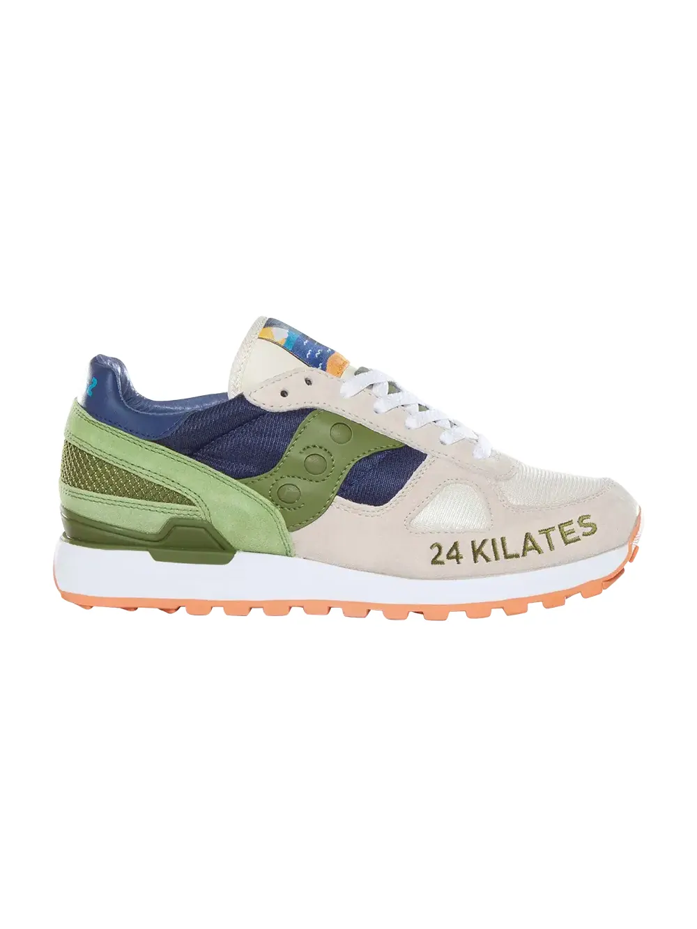 Кроссовки 24 Kilates x Shadow Original Saucony — изображение 1 из 1, зеленый/синий