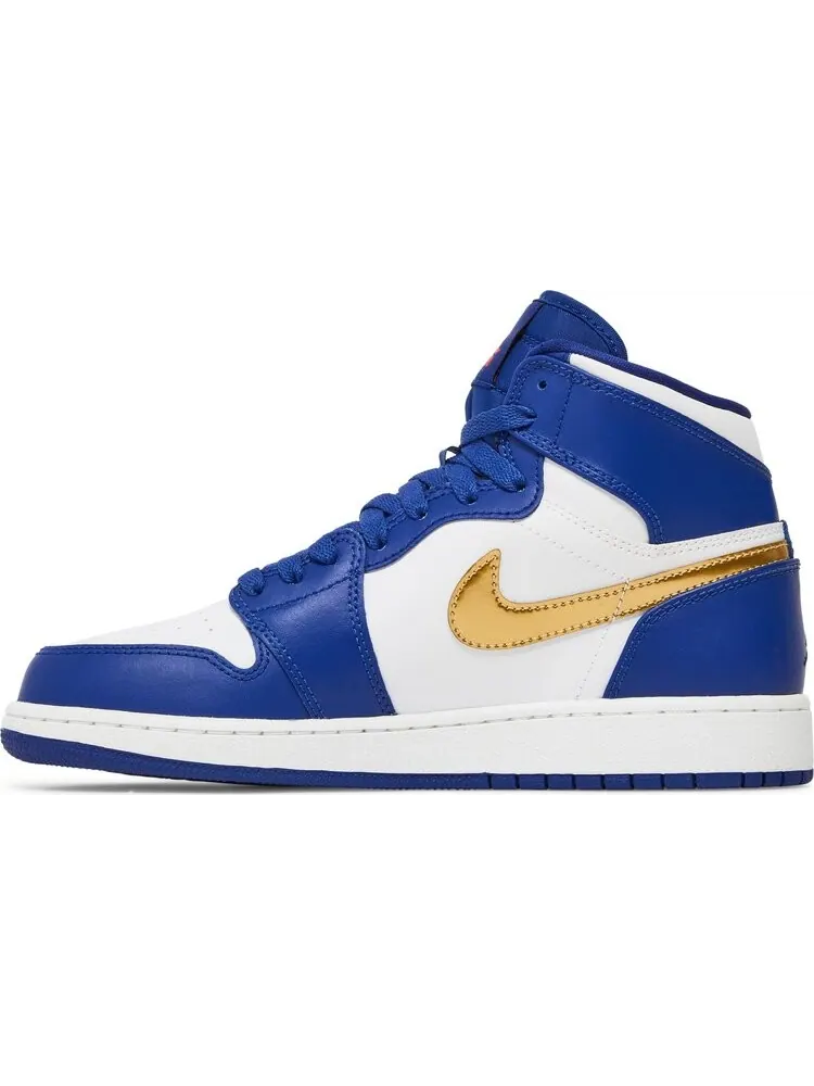 Кроссовки Air Jordan 1 Retro High BG Deep Royal — изображение 3 из 8, белый синий