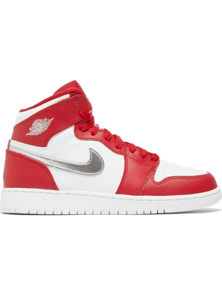 Кроссовки Air Jordan 1 Retro High GS Silver Medal — изображение 1 из 8, красный