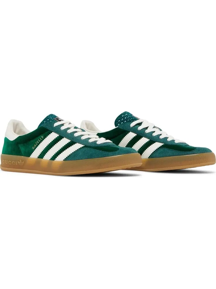 Лимитированные кроссовки Adidas Adidas x Gucci Gazelle 'Green Suede' — изображение 8 из 8, зеленый