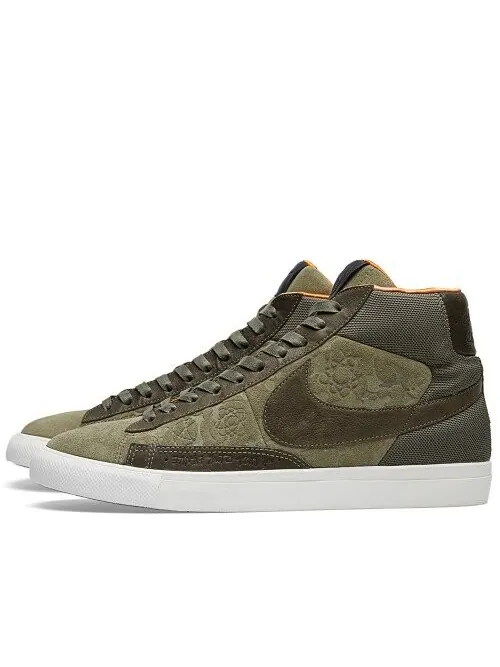 Кроссовки Nike Mo' Wax x Blazer Hi SP 'Olive' — изображение 3 из 4, зеленый