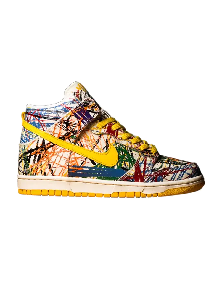 Кроссовки Nike Dunk Hi Premium QS GS 'Scribble' — изображение 1 из 1, белый