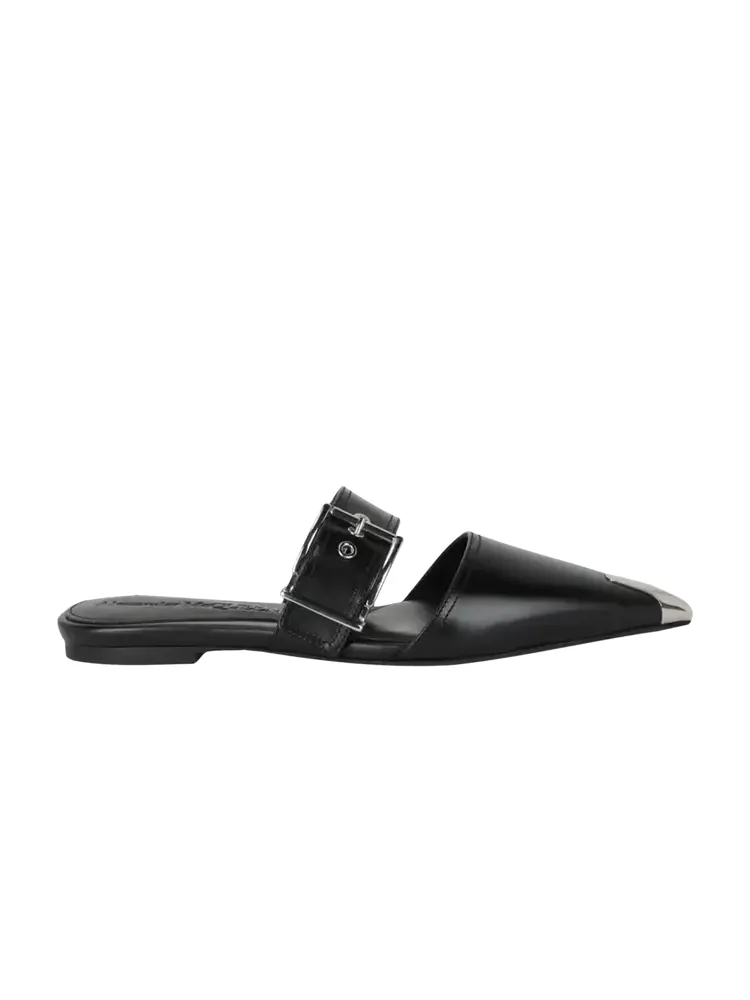 Кожаные балетки Alexander McQueen Wmns Punk 'Black Silver' — изображение 1 из 1, черный