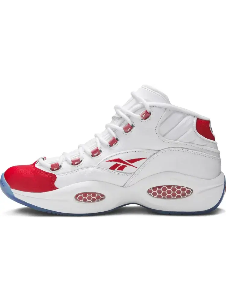 Кроссовки question mid 'white pearlized red' 2016 Reebok — изображение 3 из 8, белый