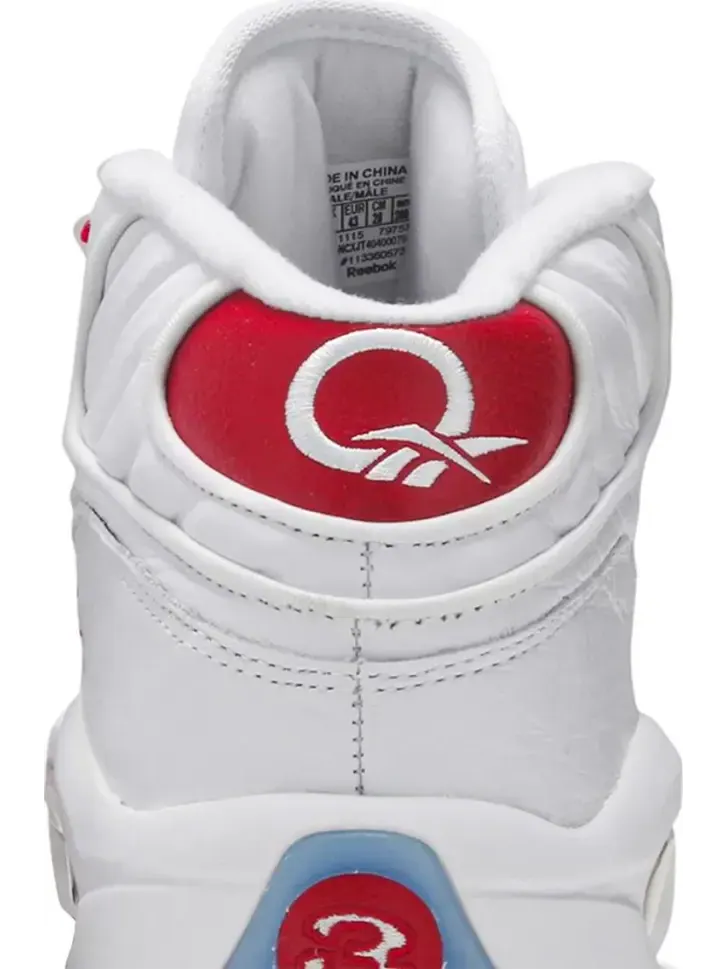 Кроссовки question mid 'white pearlized red' 2016 Reebok — изображение 7 из 8, белый
