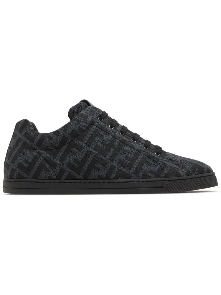 Кроссовки Fendi FF Motif Lace Up Low 'Black' — изображение 1 из 4, черный