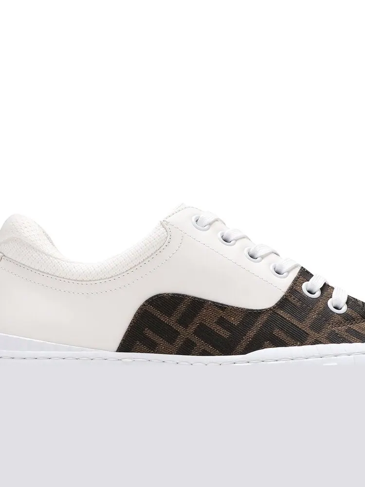 Кроссовки Fendi Force Lace-Up Sneaker 'White Brown' — изображение 2 из 4, белый