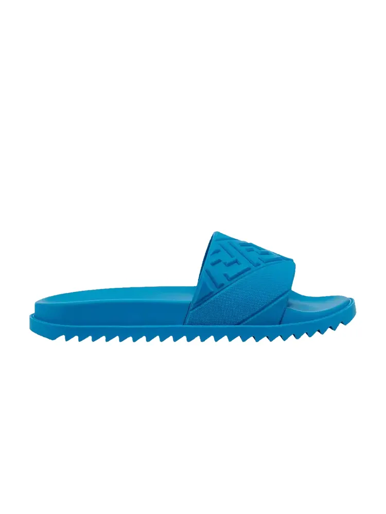 Кроссовки Fendi Rubber Slides Embossed Diagonal FF Motif - Turquoise