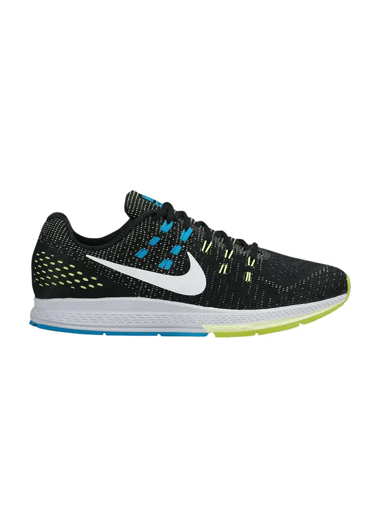 Кроссовки Nike Air Zoom Structure 19 Wide 'Black Volt Blue Lagoon' — изображение 1 из 1, черный/белый//синий