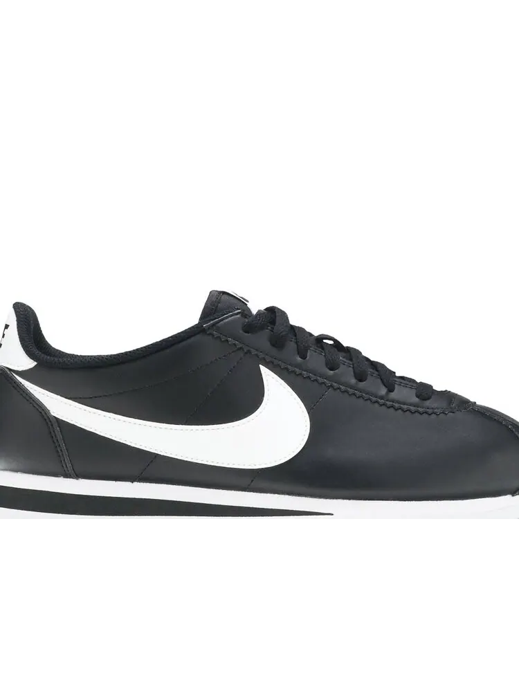 Кроссовки Nike Wmns Classic Cortez Leather 'Black White' — изображение 2 из 4, черный