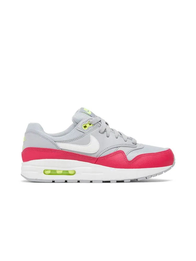 Кроссовки Nike Air Max 1 GS 'Wolf Grey Rush Pink' — изображение 2 из 9, серый/белый/розовый