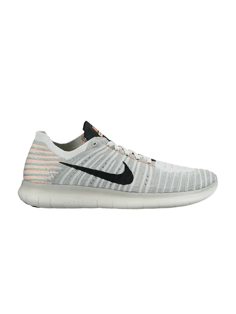 Кроссовки Nike Wmns Free RN Flyknit 'Wolf Grey Mango' — изображение 1 из 1, серый/черный/яркий