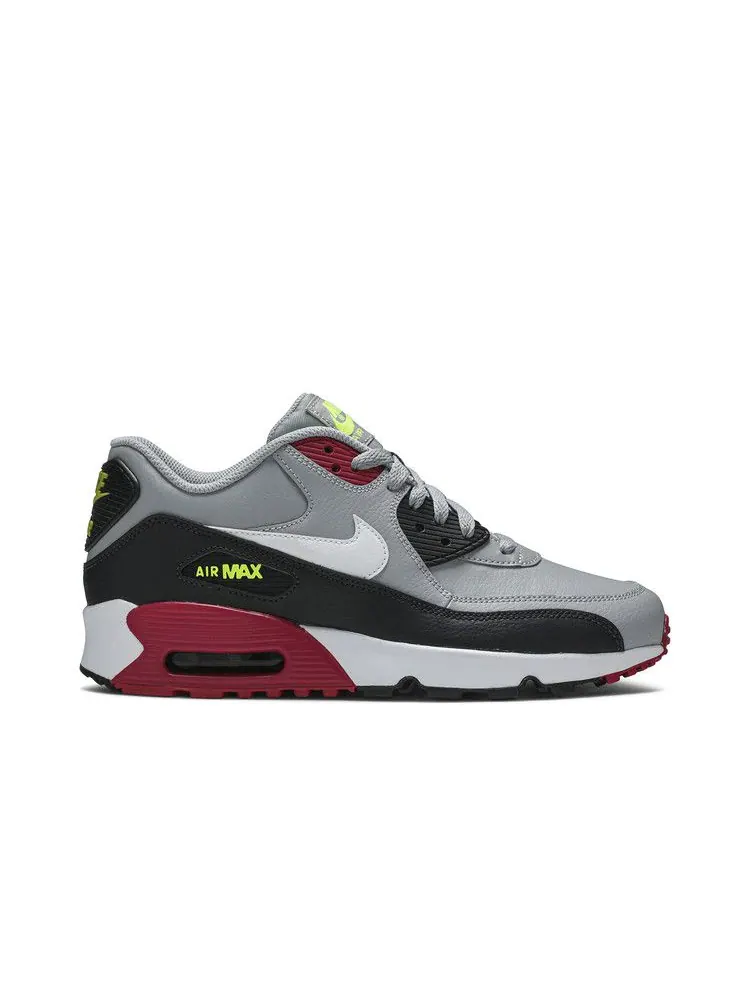 Кроссовки Nike Air Max 90 Leather GS 'Grey Pink' — изображение 2 из 8, серый/розовый//белый