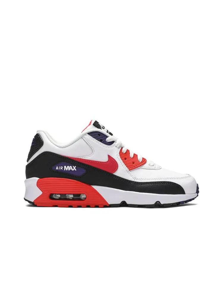 Кроссовки Nike Air Max 90 Leather GS 'White Bright Crimson' — изображение 2 из 9