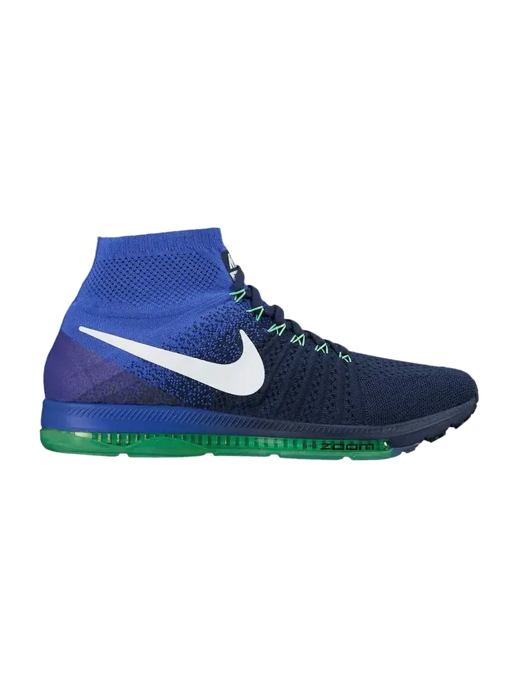 Кроссовки Zoom All Out Flyknit 'College Navy Electro Green' — изображение 1 из 1, темно-синий зеленый