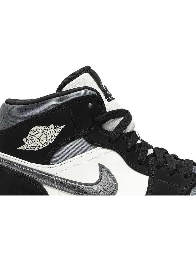 Кроссовки Air Jordan 1 Mid SE Satin Smoke Grey — изображение 2 из 8, серый