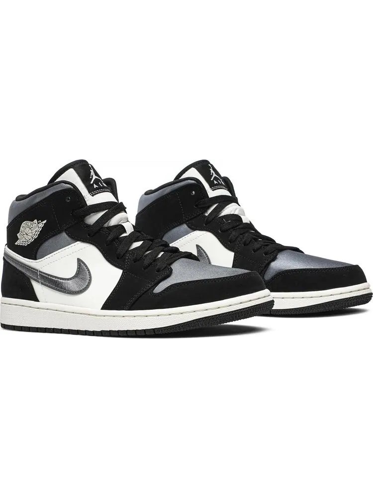 Кроссовки Air Jordan 1 Mid SE Satin Smoke Grey — изображение 8 из 8, серый