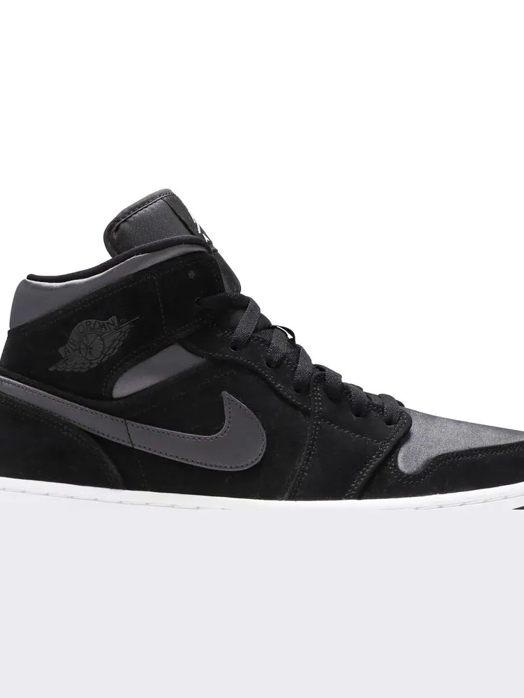 Кроссовки Air Jordan 1 Mid SE Nylon Black Grey — изображение 2 из 8, серый